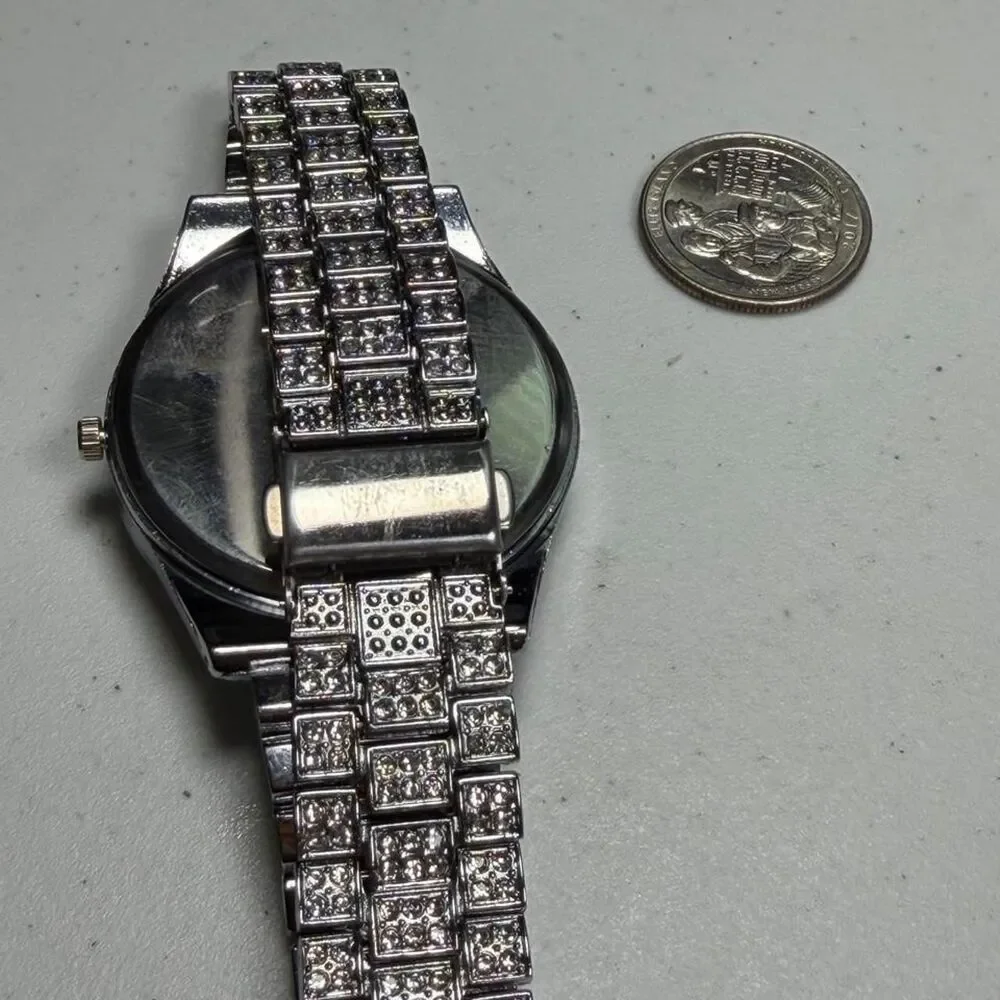Unbranded Men's Silver and Green Watch